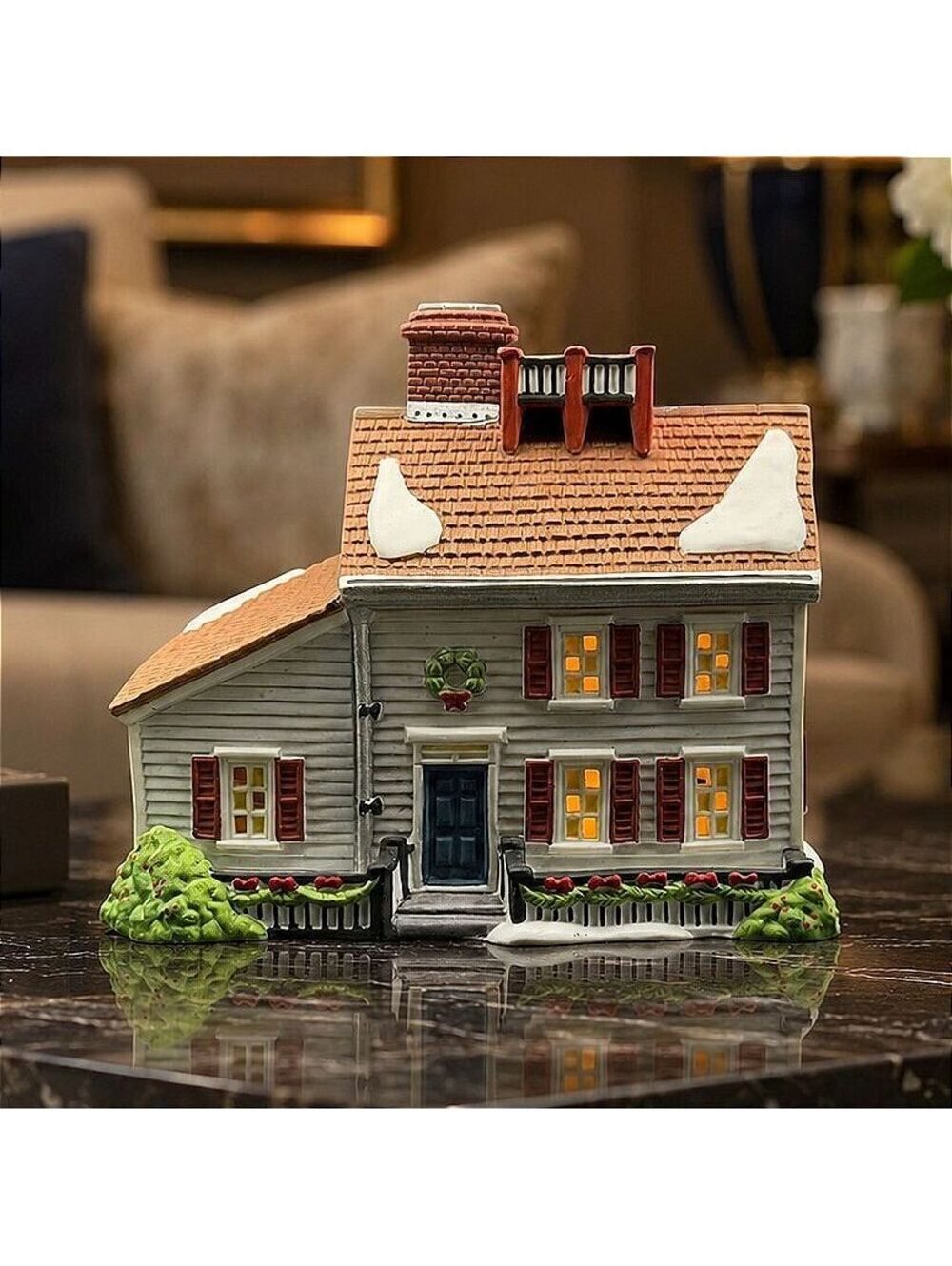 Vtg Department 56 Jeremiah Brewster House New England Village 1995 w Box & Light